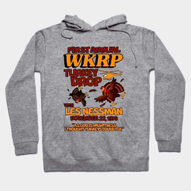 Thanksgiving 1st Annual WKRP Turkey Drop Hoodie by Issaker